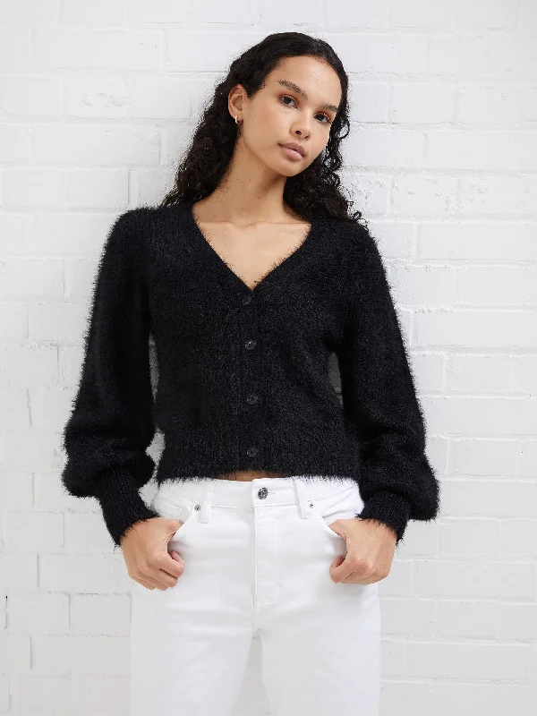 color block women cardigan with bold huesMeena Fluffy Cardigan