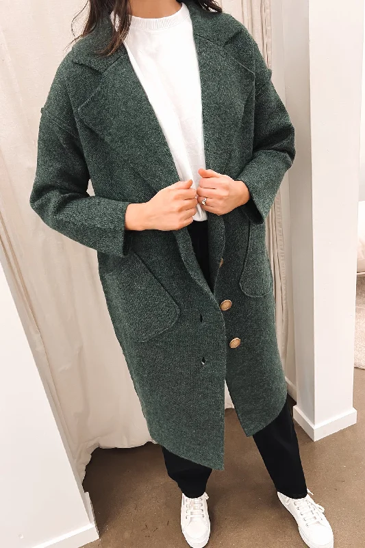 button down women cardigan with vintage buttonsOliver Coatigan Green