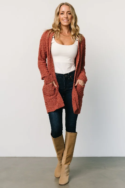 maternity women cardigan for expecting momsOxford Pocket Cardigan | Rust