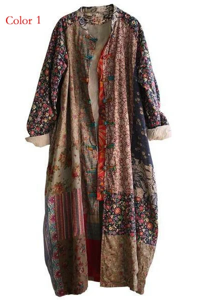Embroidered women's cotton coats in a bohemian pattern for a unique designPrint Floral Trench Vintage Coats 2020 Autumn New Cotton Linen Trench Coat Embroidered women's cotton coats in a bohemian pattern for a unique designPrint Floral Trench Vintage Coats 2020 Autumn New Cotton Linen Trench Coat