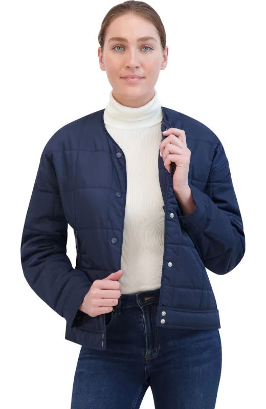 Quilted down women's coats with removable hoods for outdoor activitiesRebecca Minkkoff Women's Box Quilt Collarless Jacket Quilted down women's coats with removable hoods for outdoor activitiesRebecca Minkkoff Women's Box Quilt Collarless Jacket