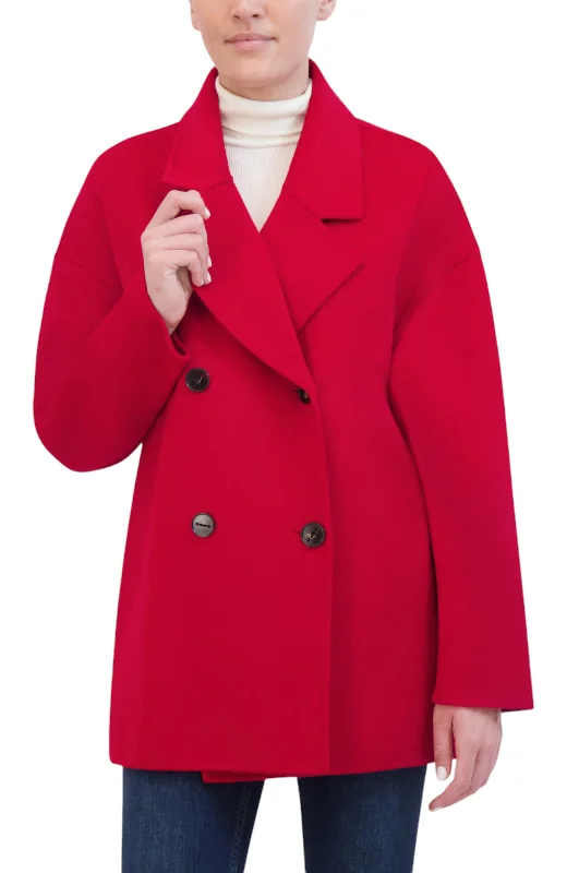 Women's knee - length wool blend coats with a fur collar for added warmthRebecca Minkkoff Women's Double Brested Double Face Wool Women's knee - length wool blend coats with a fur collar for added warmthRebecca Minkkoff Women's Double Brested Double Face Wool