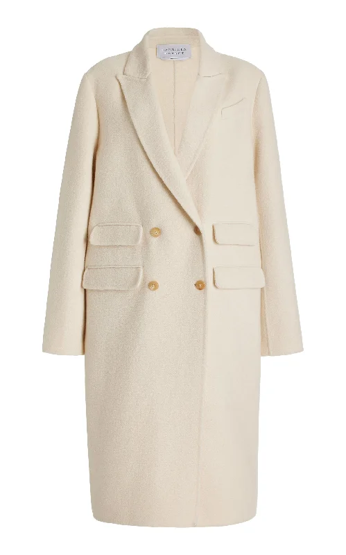Water - resistant women's trench coats with adjustable cuffs for rainy daysReed Coat in Ivory Double-Face Recycled Cashmere Felt Water - resistant women's trench coats with adjustable cuffs for rainy daysReed Coat in Ivory Double-Face Recycled Cashmere Felt