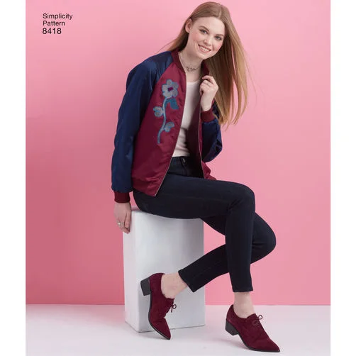 Plus size women's wool blend coats for a warm and stylish winterSimplicity Bomber Jacket S8418 Plus size women's wool blend coats for a warm and stylish winterSimplicity Bomber Jacket S8418