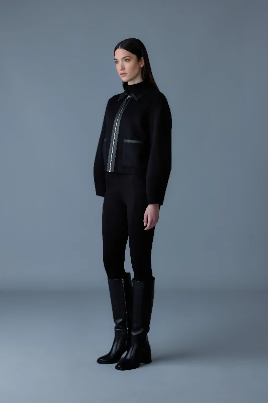 Oversized women's wool coats in a monochromatic look for a trendy outfitSOLANA
