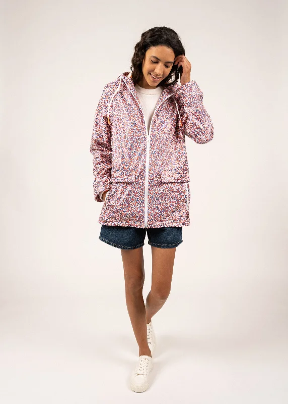 Water - resistant women's trench coats with adjustable cuffs for rainy daysST GABRIELLE - Waterproof Patterned Rain Jacket with Fancy Drawstrings (CAP INDIGO) Water - resistant women's trench coats with adjustable cuffs for rainy daysST GABRIELLE - Waterproof Patterned Rain Jacket with Fancy Drawstrings (CAP INDIGO)