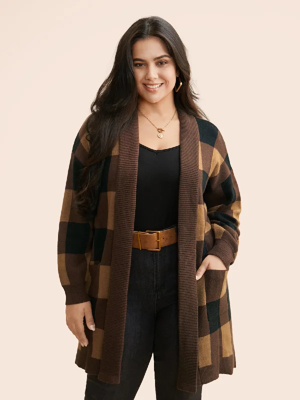 maternity women cardigan for expecting momsSupersoft Essentials Plaid Kimono Collar Cardigan maternity women cardigan for expecting momsSupersoft Essentials Plaid Kimono Collar Cardigan