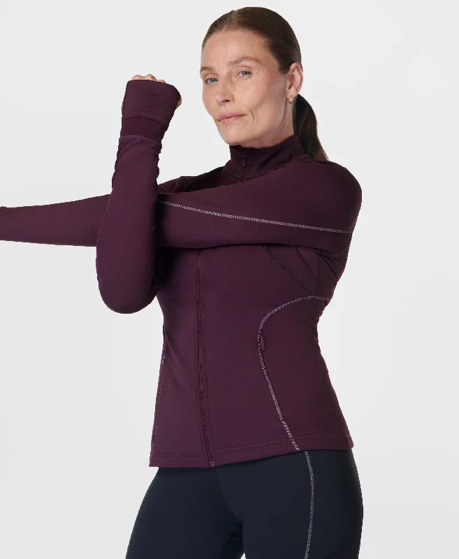 hand knitted women cardigan with artisanal charmTherma Boost Running Zip Up Sb9992 Midnight-Cherry-Purp hand knitted women cardigan with artisanal charmTherma Boost Running Zip Up Sb9992 Midnight-Cherry-Purp