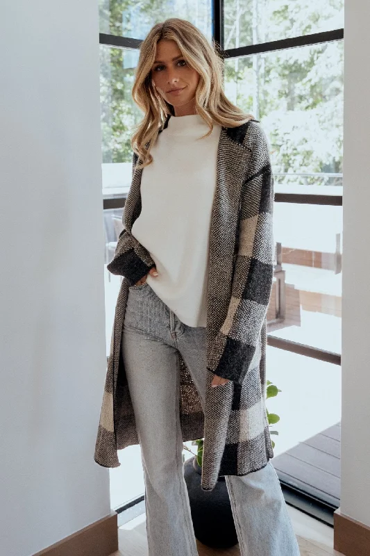 cashmere blend women cardigan for a luxurious feelToronto Cardigan | Black + Taupe