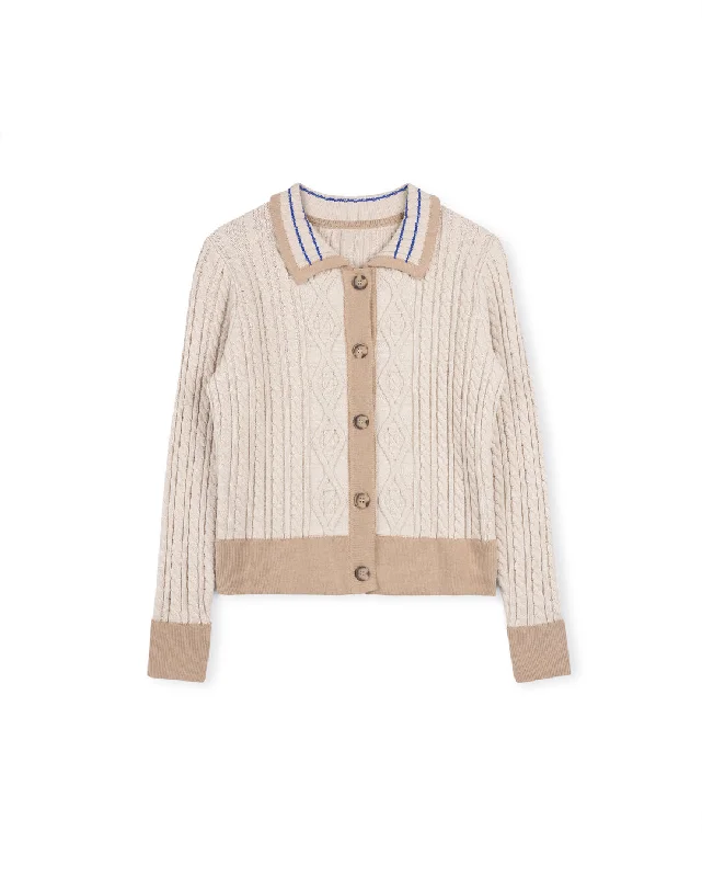 cashmere blend women cardigan for a luxurious feelTrimmed Collar Knit Cardigan