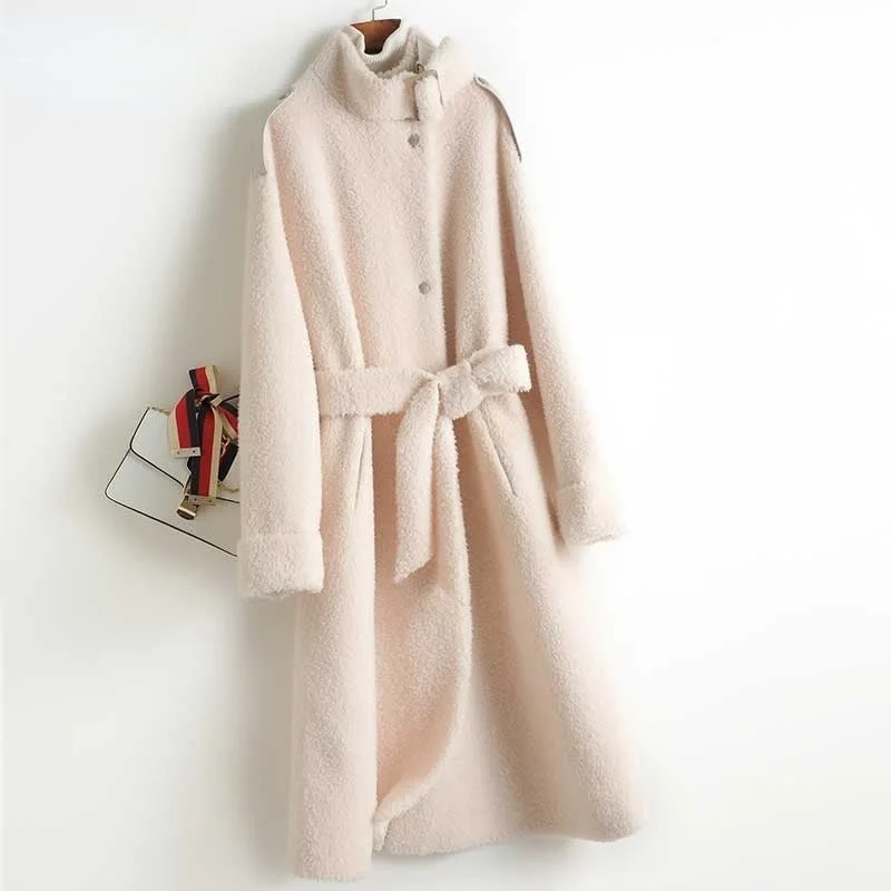 Real Fur Trimmed Boots for ToddlersWomen's Real Fur Shearling Wool Korean Fashion Lace-up Long Jacket Real Fur Trimmed Boots for ToddlersWomen's Real Fur Shearling Wool Korean Fashion Lace-up Long Jacket