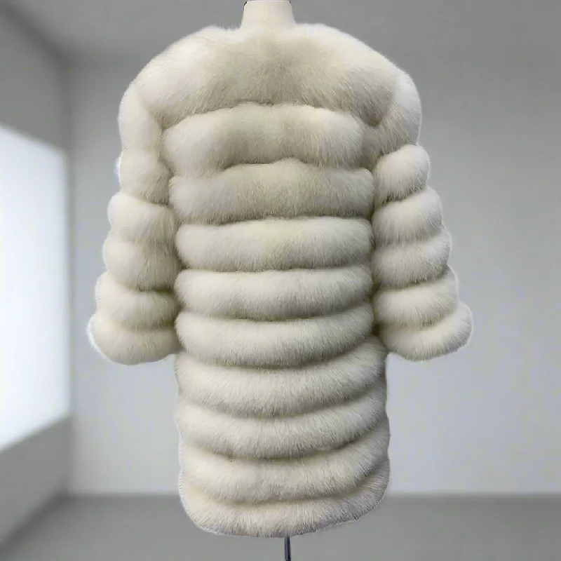 Real Fur Trimmed Maxi DressesWomen's Winter Warm Thick Casual Style Real Fox Fur Coat Real Fur Trimmed Maxi DressesWomen's Winter Warm Thick Casual Style Real Fox Fur Coat