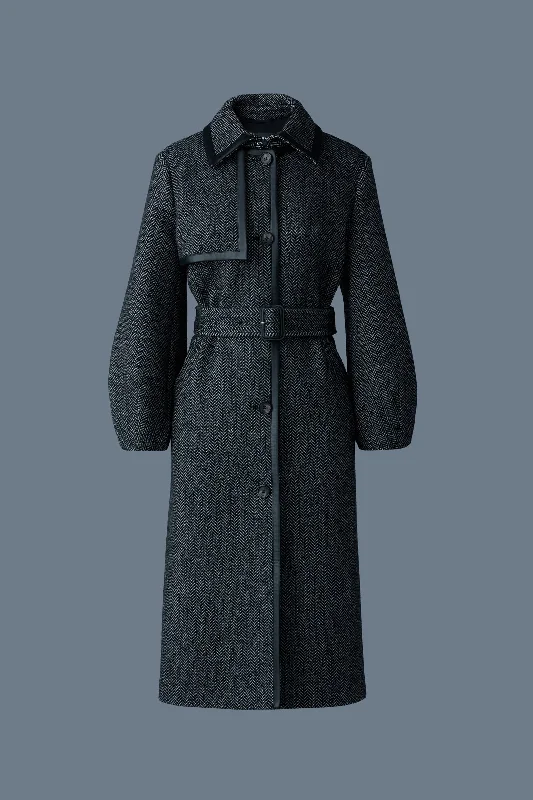 Women's cropped leather coats with silver studs for an edgy lookZEVA-HB