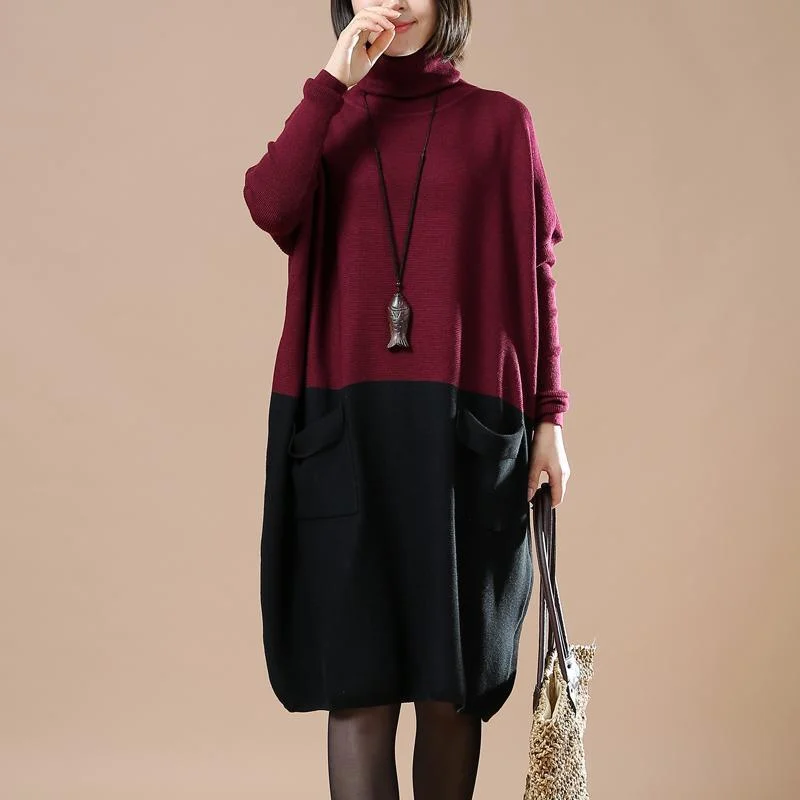 Plus Size Women's Side - Slit Sweaters in Bold Solidswinter turtle neck baggy sweaters women knit dresses Plus Size Women's Side - Slit Sweaters in Bold Solidswinter turtle neck baggy sweaters women knit dresses