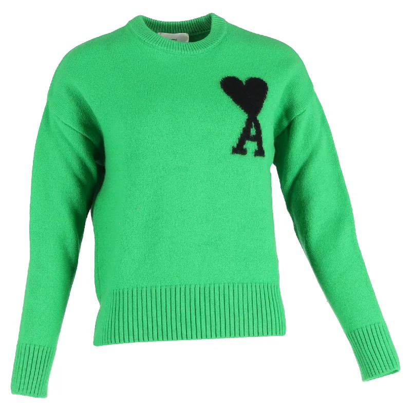 Midi - Length Women's Shetland Wool Sweater Dresses in Traditional PatternsAmi De Coeur Knitted Crewneck Sweater in Green Wool Midi - Length Women's Shetland Wool Sweater Dresses in Traditional PatternsAmi De Coeur Knitted Crewneck Sweater in Green Wool