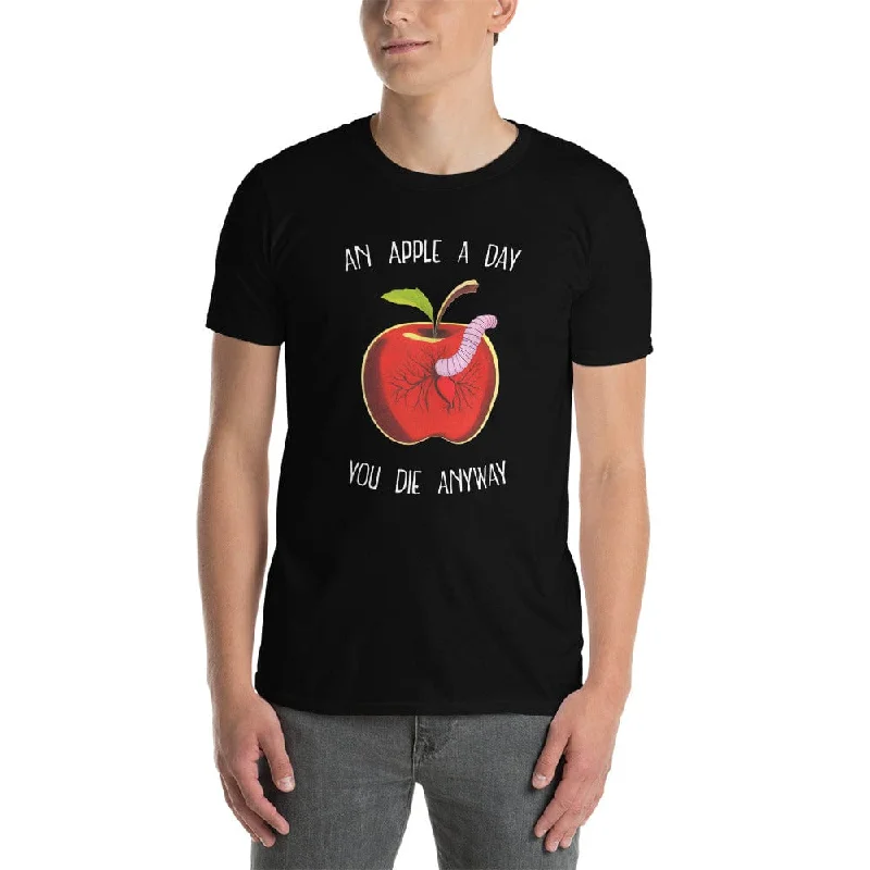 Embroidered Women T Shirt with Intricate DetailsAn Apple a day, you die anyway - Premium T-Shirt