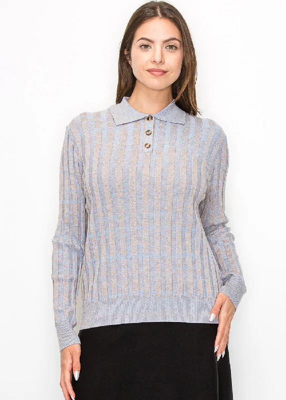 Cowl Neck Women's Cashmere Blend Sweater Dresses for WinterBlue Striped Knit Polo Sweater Cowl Neck Women's Cashmere Blend Sweater Dresses for WinterBlue Striped Knit Polo Sweater