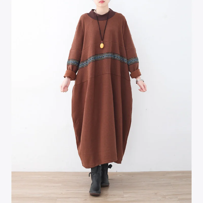 Longline Women's Mohair Sweater Dresses in a Loose Fitboutique brown sweater dress fall fashion patchwork pullover fine high neck winter dress Longline Women's Mohair Sweater Dresses in a Loose Fitboutique brown sweater dress fall fashion patchwork pullover fine high neck winter dress
