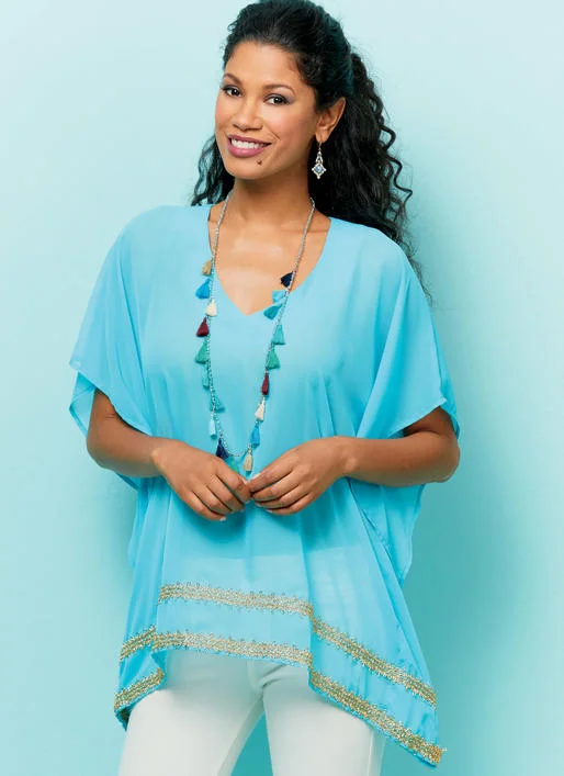 Plus Size Women's Long Sleeve Cable Knit Sweater DressesButterick Top, Tunic and Caftan B6559