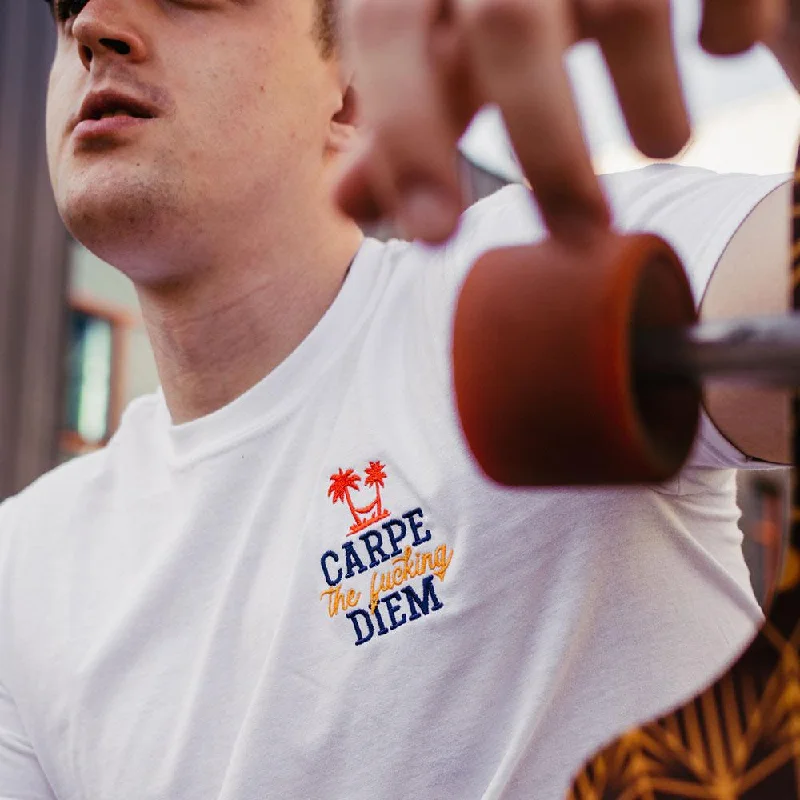 Floral Print Women T Shirt for a Feminine TouchCarpe the fucking diem - Embroidered - Premium T-Shirt Floral Print Women T Shirt for a Feminine TouchCarpe the fucking diem - Embroidered - Premium T-Shirt