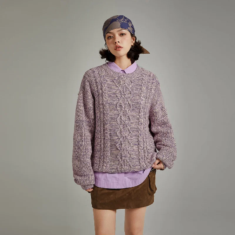 Tie - Front Women's Lambswool Sweaters in Pastel HuesTwisted Loose Fit Knit Sweater