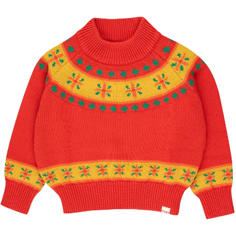 Women's Long Sleeve Turtleneck Cashmere SweatersFolky Mockneck Sweater in Deep Red by Tinycottons - Last Ones In Stock - 3-6 Years Women's Long Sleeve Turtleneck Cashmere SweatersFolky Mockneck Sweater in Deep Red by Tinycottons - Last Ones In Stock - 3-6 Years
