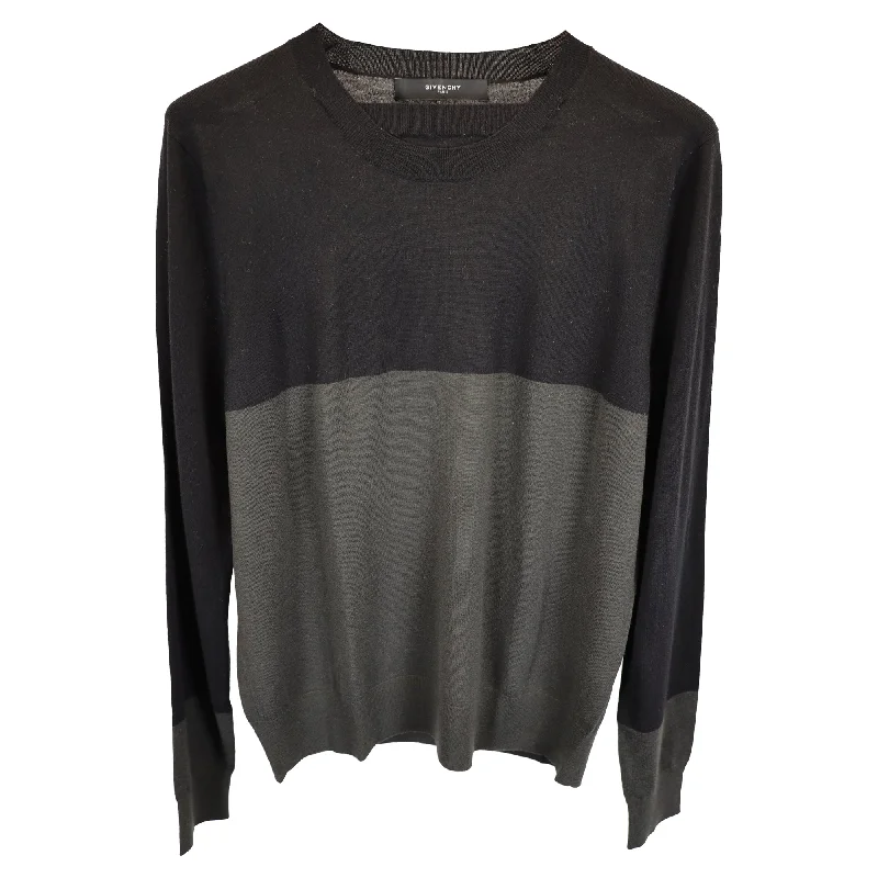 Cowl Neck Women's Cashmere Blend Sweater Dresses for WinterGivenchy Two-Toned Crewneck Sweater in Black and Grey Wool Cowl Neck Women's Cashmere Blend Sweater Dresses for WinterGivenchy Two-Toned Crewneck Sweater in Black and Grey Wool
