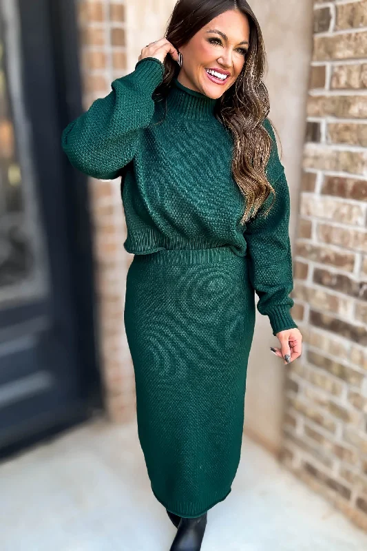 Floral - printed acrylic sweater skirts​Harper Green Sweater Skirt