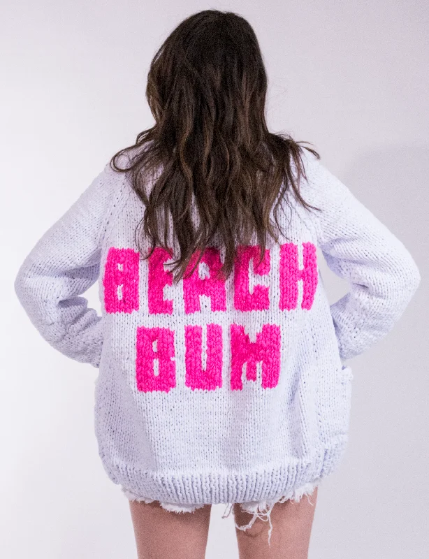 Plus Size Women's Belted Cable Knit SweatersJersey Beach Bum Cardi