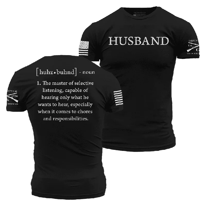 Organic Cotton Women T Shirt for Eco - Conscious WearersHusband Defined T-Shirt - Black Organic Cotton Women T Shirt for Eco - Conscious WearersHusband Defined T-Shirt - Black