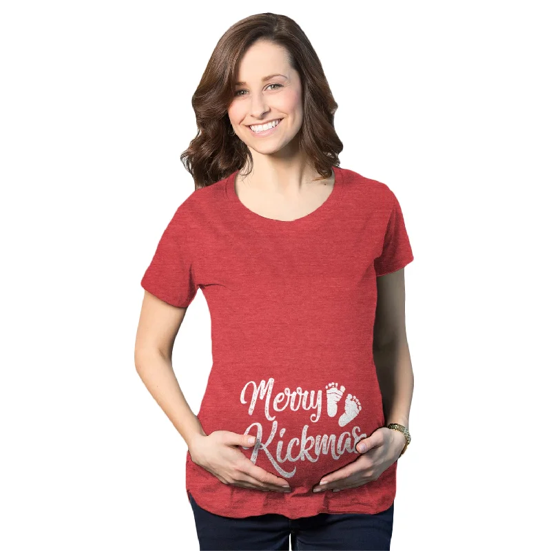 Tie - Dye Women T Shirt with a Bohemian VibeMerry Kickmas Maternity T Shirt