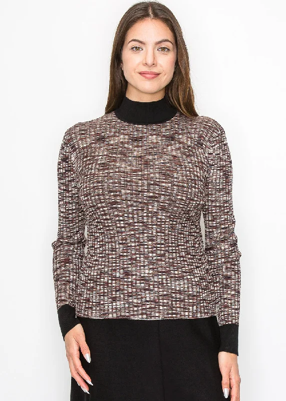 Sleeveless Women's Silk - Trimmed Sweaters for SummerMulti-Toned Black Speckled Sweater Sleeveless Women's Silk - Trimmed Sweaters for SummerMulti-Toned Black Speckled Sweater