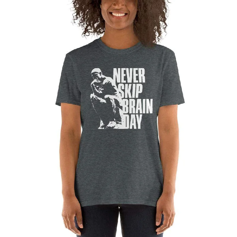 Crew Neck Women T Shirt with a Timeless DesignNever skip brain day - Premium T-Shirt Crew Neck Women T Shirt with a Timeless DesignNever skip brain day - Premium T-Shirt