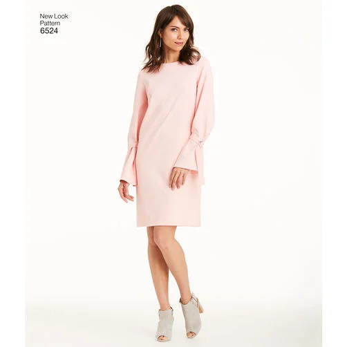 Wrap - Style Women's Lambswool Sweater Dresses in Elegant ShadesNew Look Dress N6524 Wrap - Style Women's Lambswool Sweater Dresses in Elegant ShadesNew Look Dress N6524