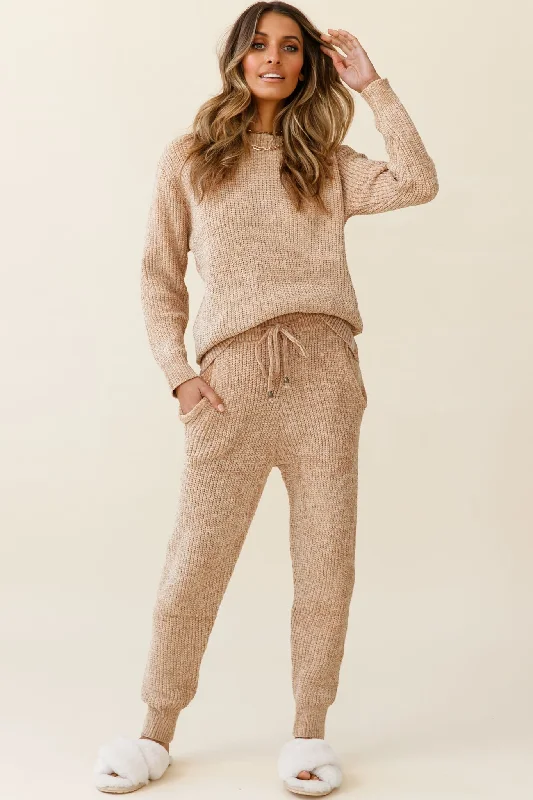 Oversized alpaca wool sweater skirtsRobin Cuffed Hem Drawstring Ribbed Knit Pants Tan Oversized alpaca wool sweater skirtsRobin Cuffed Hem Drawstring Ribbed Knit Pants Tan