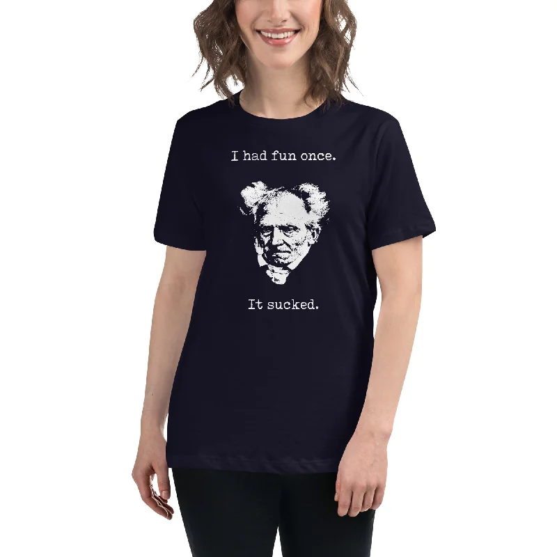 Striped Women T Shirt in a Classic PatternSchopenhauer - I Had Fun Once - Women's T-Shirt Striped Women T Shirt in a Classic PatternSchopenhauer - I Had Fun Once - Women's T-Shirt