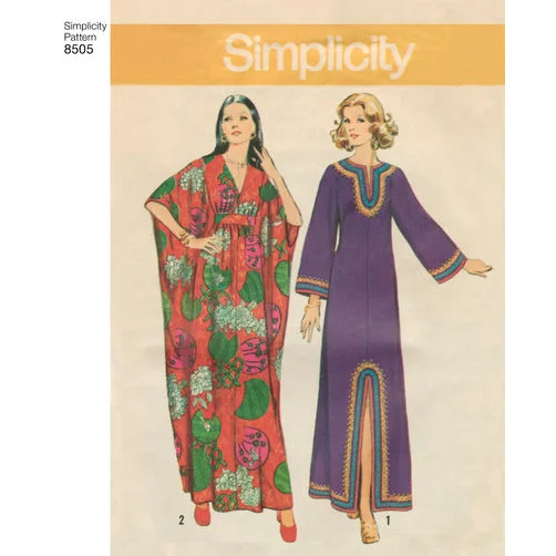 Sleeveless Women's Silk Blend Sweater Dresses for a Sophisticated LookSimplicity Vintage Caftans S8505 Sleeveless Women's Silk Blend Sweater Dresses for a Sophisticated LookSimplicity Vintage Caftans S8505