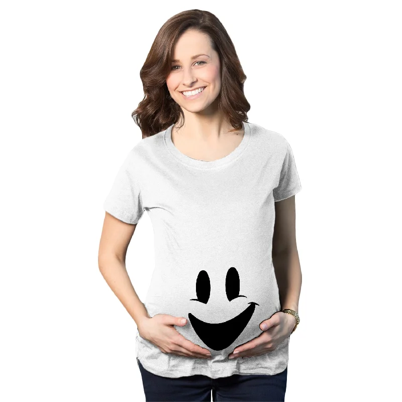 Striped Women T Shirt in a Classic PatternSmiling Ghost Maternity T Shirt