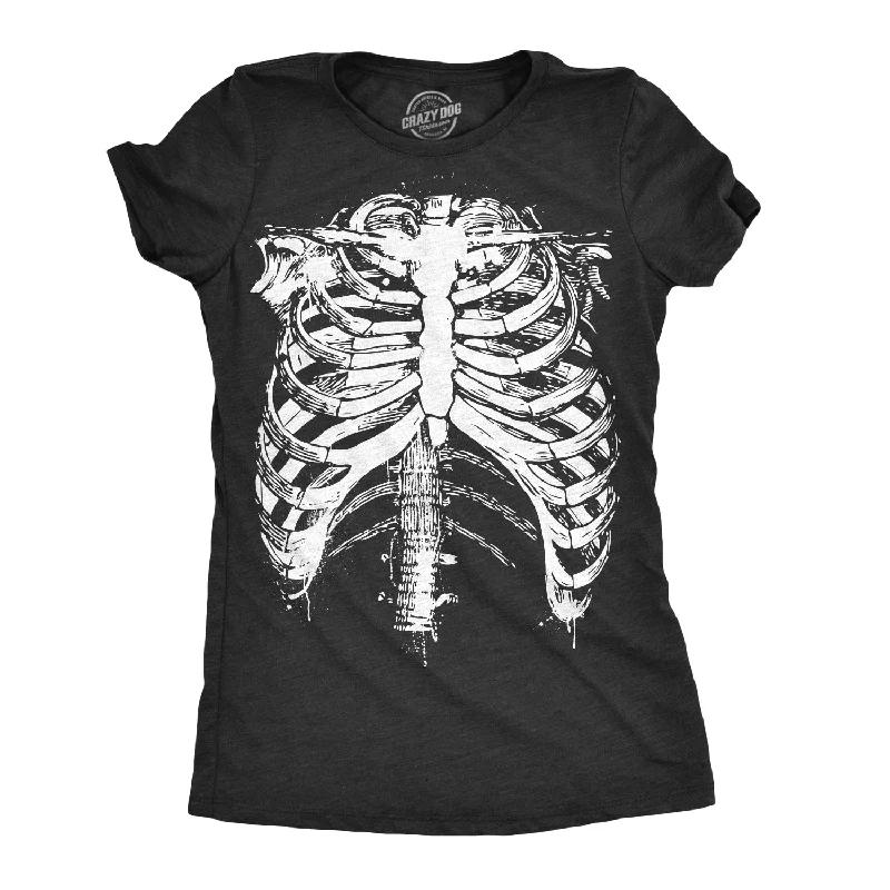 Sequined Women T Shirt for a Sparkly Night OutSplattered Rib Cage Women's T Shirt