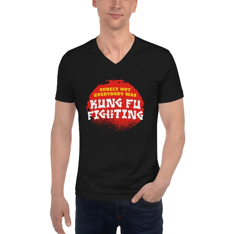 Puff Sleeve Women T Shirt for a Fashion - Forward LookSurely not everybody was Kung Fu fighting - Unisex V-Neck T-Shirt Puff Sleeve Women T Shirt for a Fashion - Forward LookSurely not everybody was Kung Fu fighting - Unisex V-Neck T-Shirt