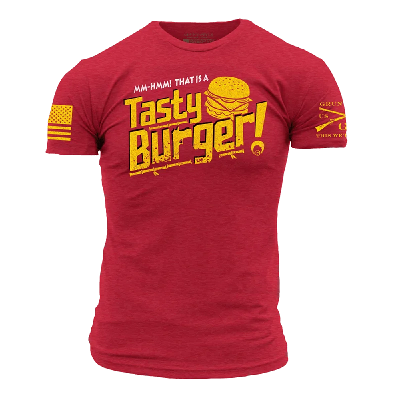 Muscle Women T Shirt for a Sporty and Casual LookTasty Burger T-Shirt - Red