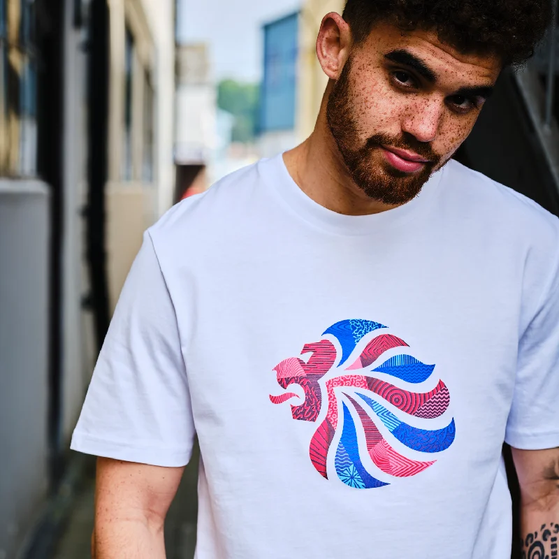 Sequined Women T Shirt for a Sparkly Night OutTeam GB Abstract Lion Print to Order White T-shirt Sequined Women T Shirt for a Sparkly Night OutTeam GB Abstract Lion Print to Order White T-shirt