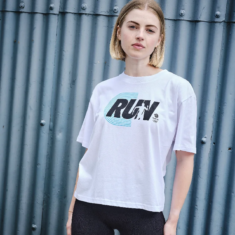 Ringer T Shirt Women with Retro - Inspired StripesTeam GB Athlétisme White Women's T-shirt - Limited Edition Ringer T Shirt Women with Retro - Inspired StripesTeam GB Athlétisme White Women's T-shirt - Limited Edition