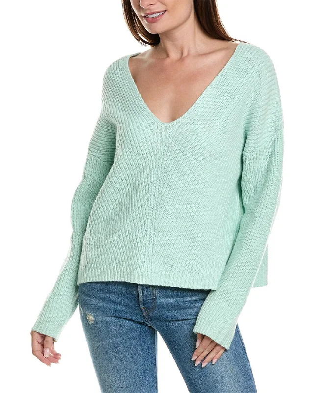 Plus Size Women's Fit - and - Flare Sweater Dresses with Ruffled HemTheory Easy V-Neck Wool-Blend Sweater Plus Size Women's Fit - and - Flare Sweater Dresses with Ruffled HemTheory Easy V-Neck Wool-Blend Sweater