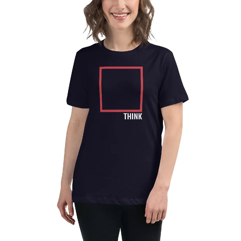 Floral Print Women T Shirt for a Feminine TouchThink Outside The Box - Minimal Edition - Women's T-Shirt Floral Print Women T Shirt for a Feminine TouchThink Outside The Box - Minimal Edition - Women's T-Shirt