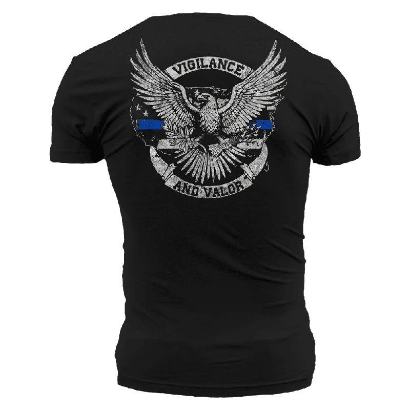 Ringer T Shirt Women with Retro - Inspired StripesVigilance and Valor T-Shirt - Black Ringer T Shirt Women with Retro - Inspired StripesVigilance and Valor T-Shirt - Black