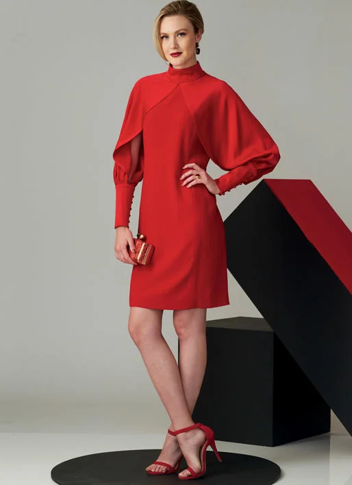 Empire Waist Women's Alpaca Wool Sweater Dresses in Earthy TonesVogue Dress V1565