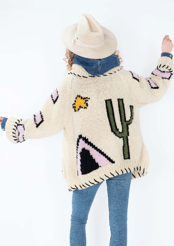 Plus Size Women's Oversized Chunky Knit SweatersWestern Skies Jacket