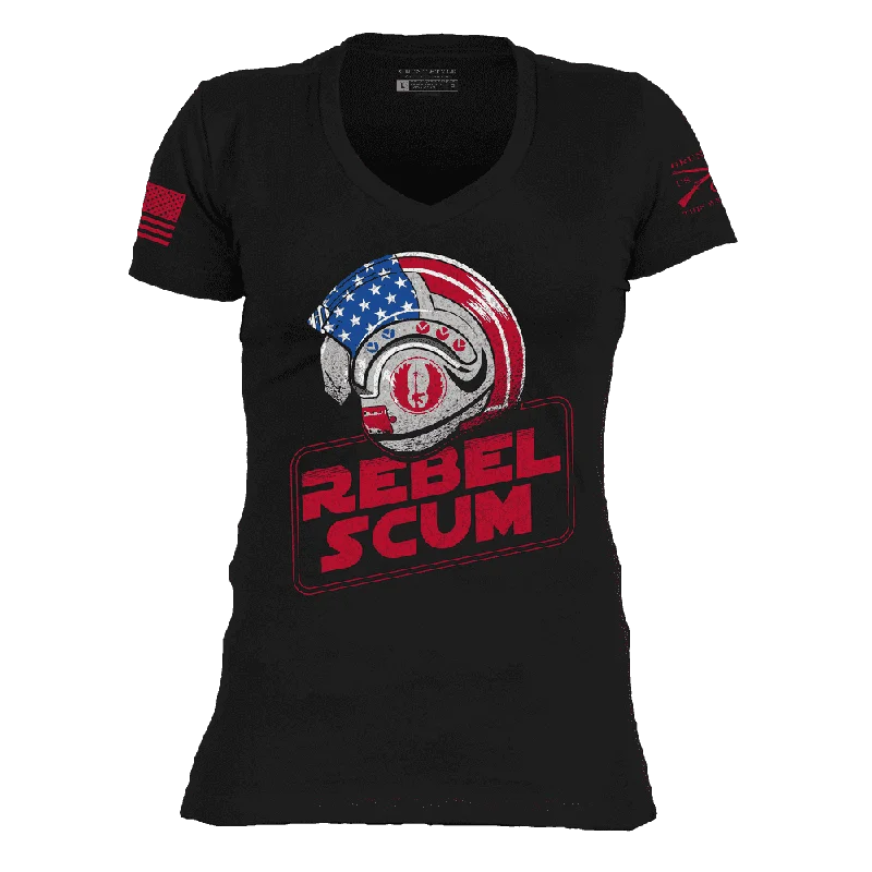 Long Sleeve Women T Shirt for Cooler WeatherWomen's Rebellion Lives V-Neck - Black