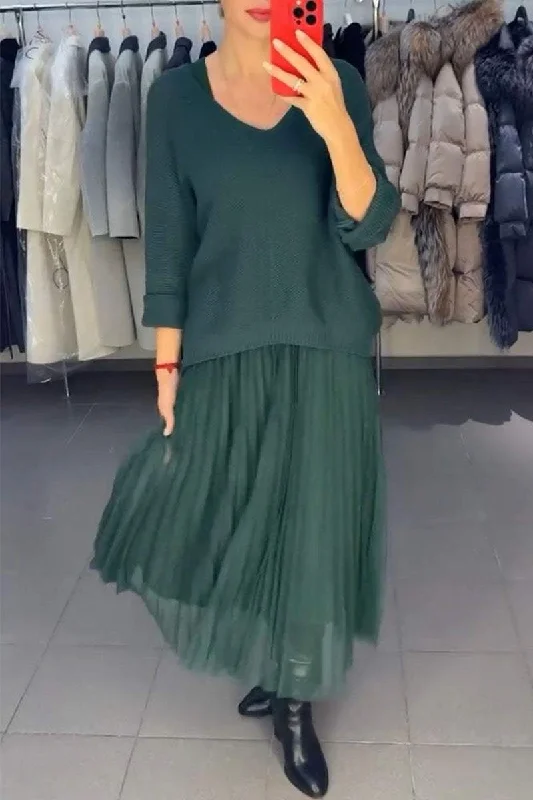 Sequined acrylic sweater skirts for partiesWomen's Round Neck Long Sleeve Sweater Skirt Two Piece Suit Sequined acrylic sweater skirts for partiesWomen's Round Neck Long Sleeve Sweater Skirt Two Piece Suit